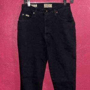 Vintage Express high waisted black mom jeans. Junior Size 11/12.